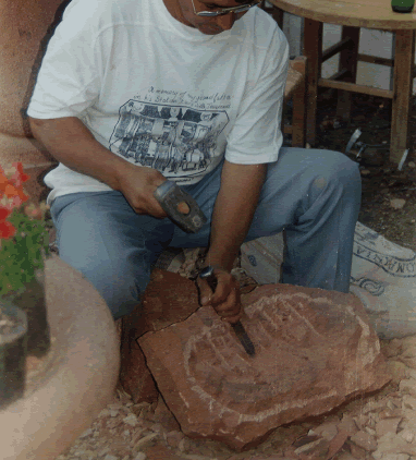 Stone Carver- Carving a Bowl for me...